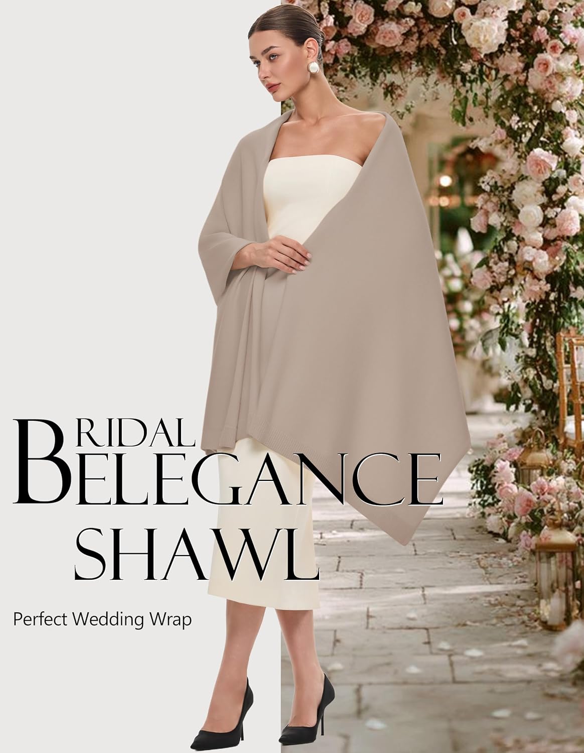 PULI Women's Pashmina Shawl Wraps for Evening Dress Large Scarf Blanket Long Wedding Bridal Winter Warm Shoulder Wrap - Colors A