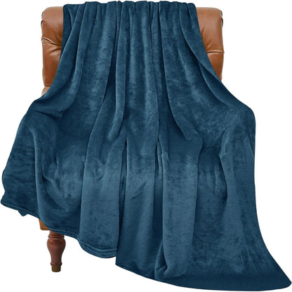 Fleece Blanket Soft Plush Throw for Couch Black 50"x60" - Colors A