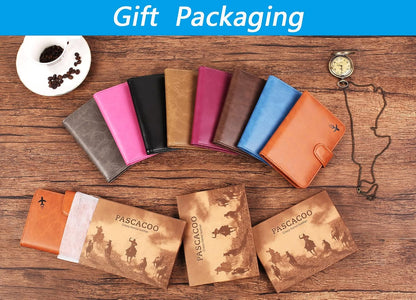 Passport Holder Cover Wallet RFID Blocking, Travel Essentials