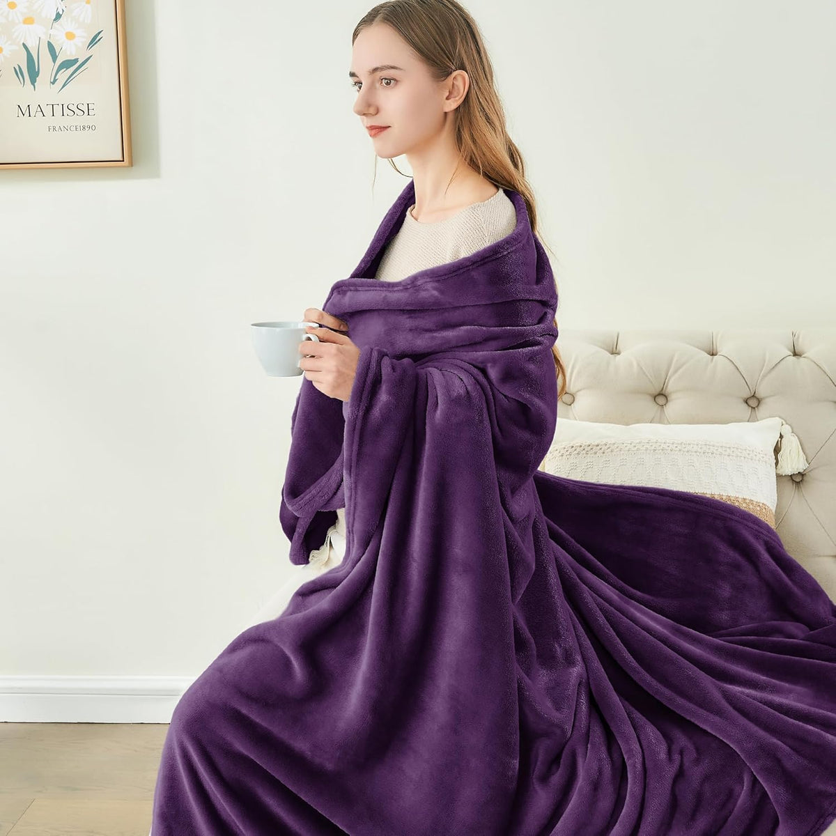 BEDELITE Fleece Blanket Black Throw Blankets for Couch & Bed, Luxury Plush Cozy Fuzzy Blanket 50x60 inches, Super Soft Warm Lightweight Throw Blanket for Travel Camping - Colors B