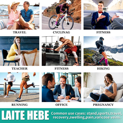 Laite Hebe 3 Pack Medical Compression Sock-Compression Sock For Women and Men Circulation -Best for Running,Nursing,Athletic Sports