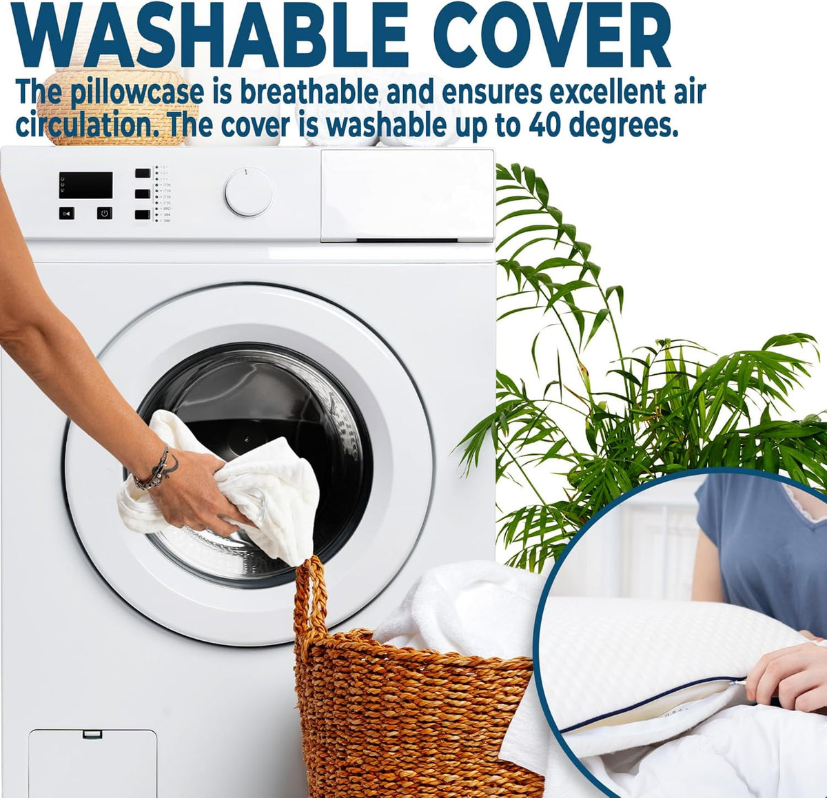 Travel & Camping Comfortable Memory Foam Pillow – Easy to Carry Portable Bag – Temperature Regulating Pillow Case