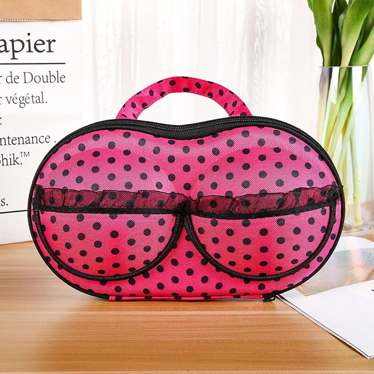 Travel Organizer Bra and Underwear Zip Bag，Portable Bra Storage Case with Net Traveling Lingerie Organizer Bag for Luggage Women Bras Bikin (Leopard print)