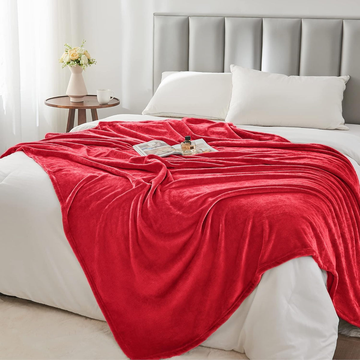Fleece Blanket Soft Plush Throw for Couch Black 50"x60" - Colors A