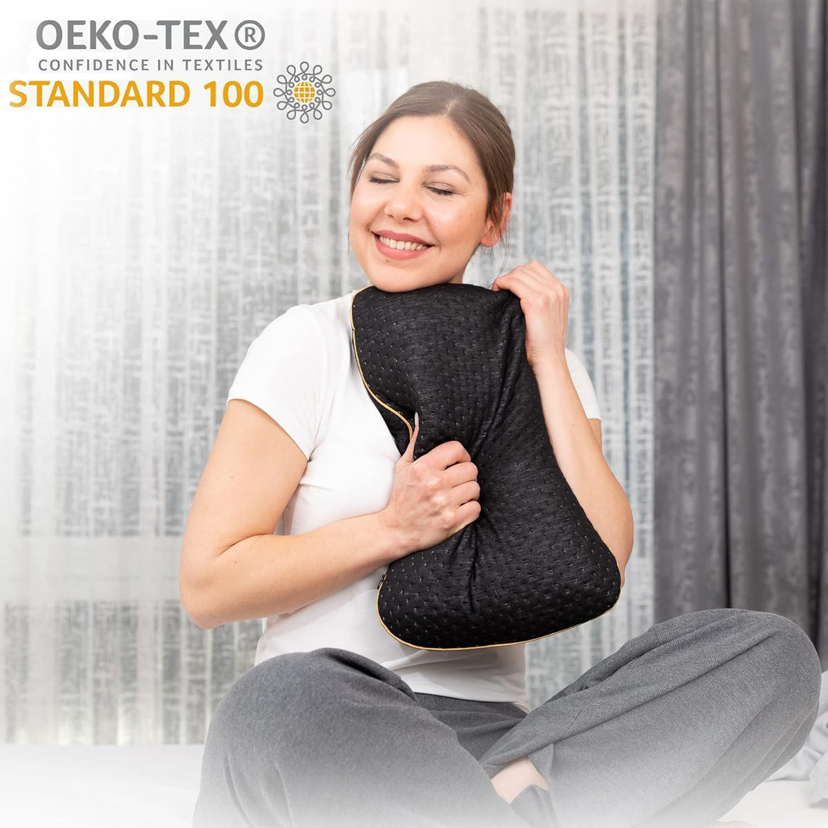 Travel & Camping Comfortable Memory Foam Pillow – Easy to Carry Portable Bag – Temperature Regulating Pillow Case