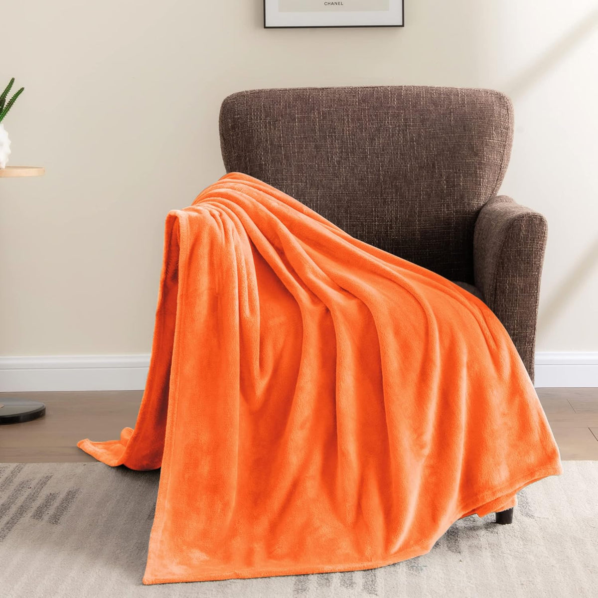 Fleece Blanket Soft Plush Throw for Couch Black 50"x60" - Colors A