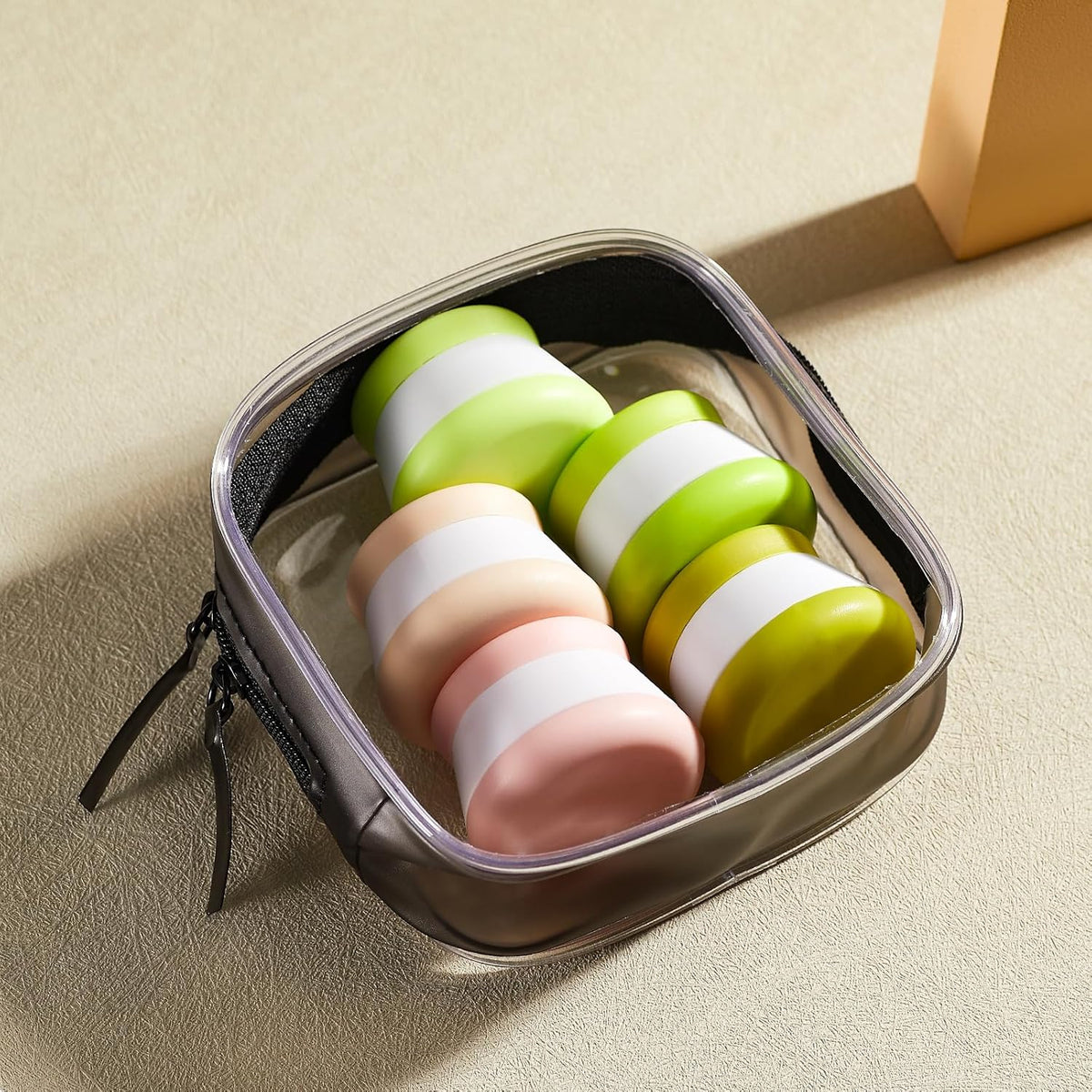 INSFIT Travel Containers for Toiletries, TSA Approved Silicone Cream Jars with Lids, BPA Free Travel Size Toiletries Leakproof Cruise Essentials for Cosmetic Cream Lotion