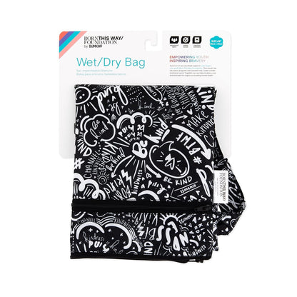 Bumkins Waterproof Wet Bag for Baby, Travel, Swim Suit, Cloth Diapers, Pump Parts, Pool, Beach, Gym Clothes, Toiletry, Hook to Stroller, Daycare, Zipper Reusable Wetdry Packing Pouch, Jungle