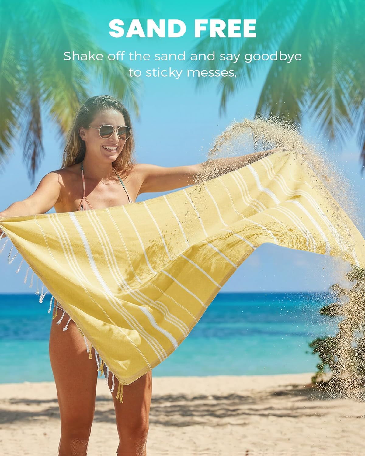 Antfuny Turkish Beach Towels Vacation Essentials Quick Dry Sand Free Oversized Bath Pool Swim Towel Extra Large XL Blanket Adult Travel Cruise Accessories Must Haves Clearance Stuff Necessities - Colors B