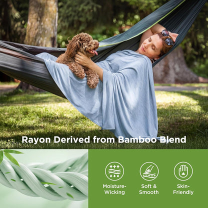 Bedsure Silky Soft Summer Cooling Blanket for Hot Sleepers, Rayon Derived from Bamboo Cold Throw Blanket for Couch, Lightweight Bed Cooling Throw Camping Picnic Travel Outdoor Dorm Essentials, 50x70