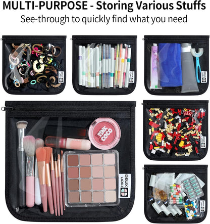 HIONXMGA TSA Approved Toiletry Bag, Set of 3 Clear Travel Toiletry Bag Quart Size Zipper Travel Pouch, Waterproof Makeup Cosmetic Bag for Women Men Kids Toiletries Carry on, Cacti A