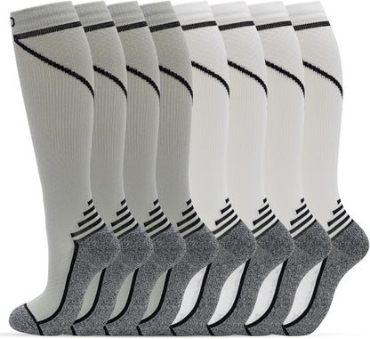 fenglaoda 8 Pairs Compression Socks for Men & Women 20-30 mmHg Knee High Nurse Pregnant Running Medical and Travel Athletic