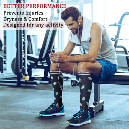 CHARMKING Compression Socks for Women & Men Circulation (8 Pairs) 15-20 mmHg Best Calf Socks Support for Athletic Cycling - Colors B