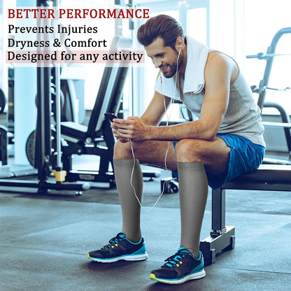 CHARMKING Compression Socks for Women & Men Circulation (8 Pairs) 15-20 mmHg Best Calf Socks Support for Athletic Cycling - Colors B