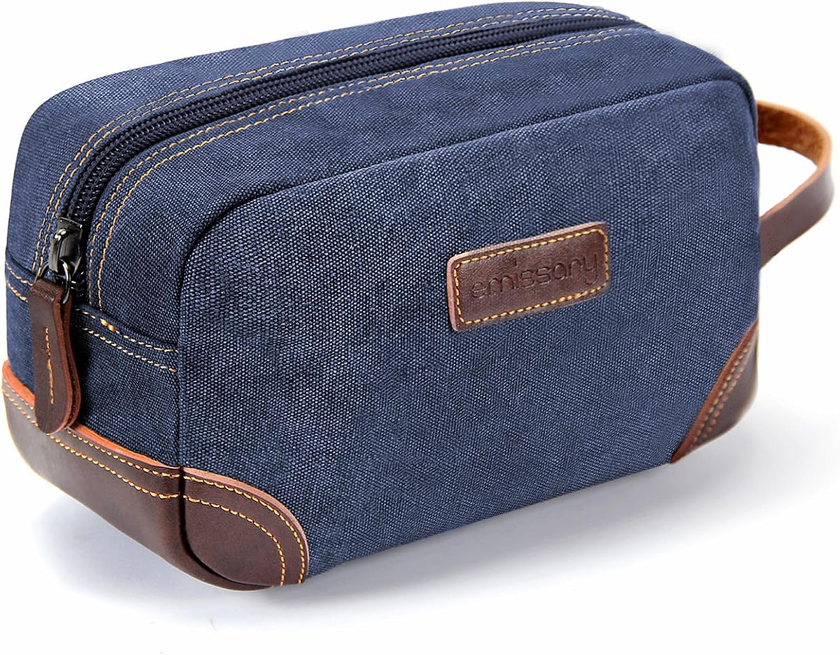 emissary Toiletry Bag for Men, Canvas Travel Toiletry Bag Men's Dopp Kit, Water-resistant Bathroom Bag Mens Shaving Kit, Travel Kit Small Bags, Shaving Bag, Toiletry Bags
