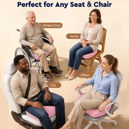 TushGuard Seat Cushion, Memory Foam Office Chair Cushion - Grey, Large