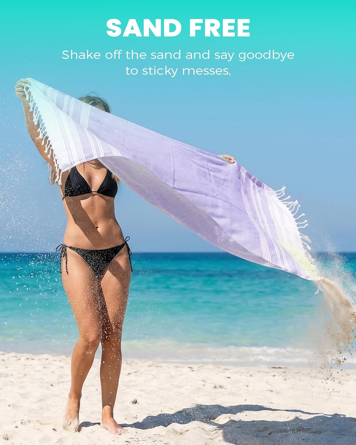 Antfuny Turkish Beach Towels Vacation Essentials Quick Dry Sand Free Oversized Bath Pool Swim Towel Extra Large XL Blanket Adult Travel Cruise Accessories Must Haves Clearance Stuff Necessities - Colors C