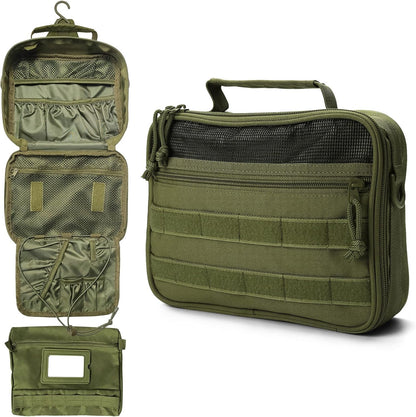 Mens Toiletry Travel Bag, Tactical Toiletry Bag for Men, Bathroom Dopp Kit Hanging Travel Toiletry Bag for Men Shaving Hygiene Bag Travel Toiletry Organizer Short Trips Bag, Brown