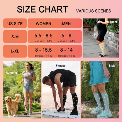 4 Pairs Compression Socks for Women Circulation-Best Support for Nurses,Running,Athletic,Travel
