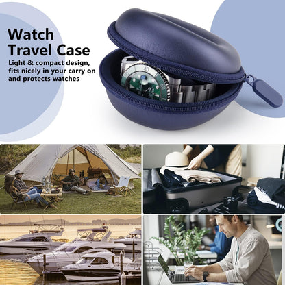Watch Travel Case for Women: Portable Single Watch Box Organizer Travel Watch Case 1 Slot - Fits all Wristwatches & Smart Watches up to 50mm（Orange）