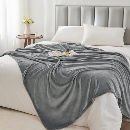 Fleece Blanket Soft Plush Throw for Couch Black 50"x60" - Colors A