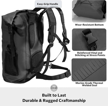 STOVER 5/10/25/30/40/55L Waterproof Dry Bag- Roll-Top Backpack w/Phone Case- Kayaking, Hiking, Camping, Boating- Men/Women - Colors B