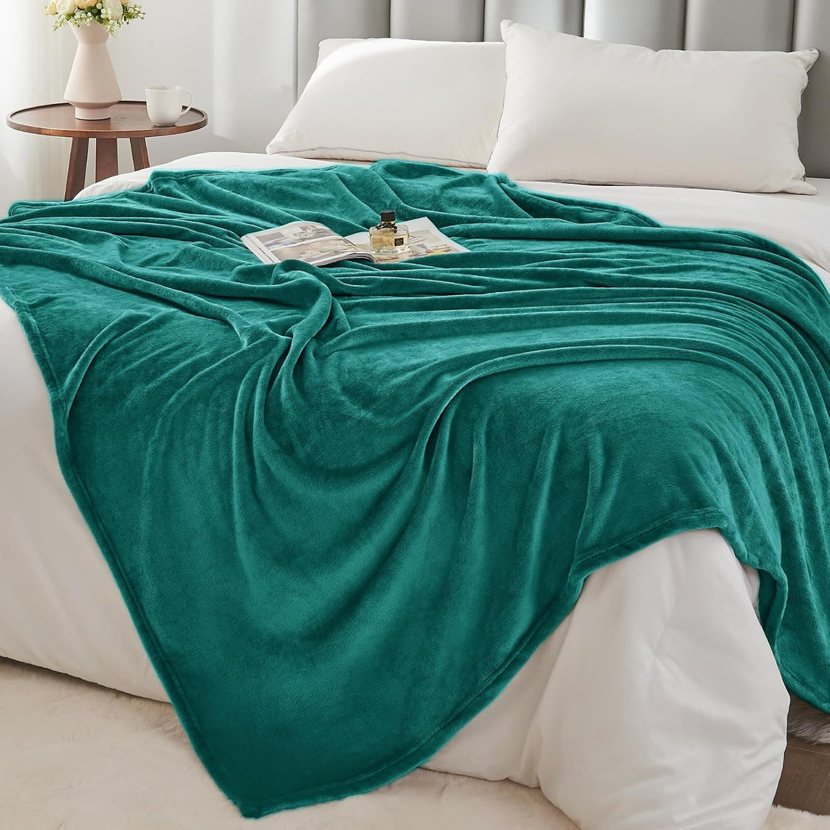Fleece Blanket Soft Plush Throw for Couch Black 50"x60" - Colors A