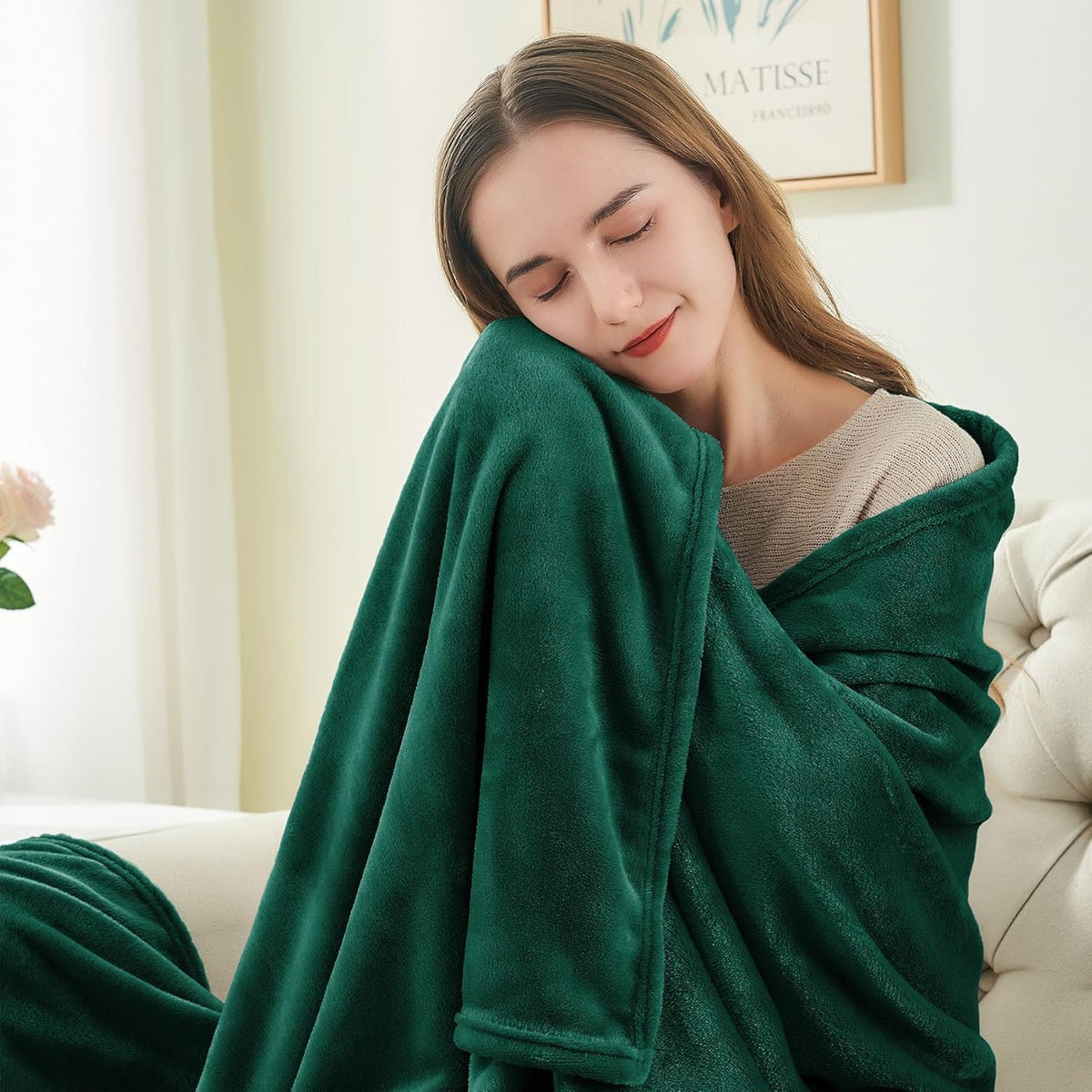 BEDELITE Fleece Blanket Black Throw Blankets for Couch & Bed, Luxury Plush Cozy Fuzzy Blanket 50x60 inches, Super Soft Warm Lightweight Throw Blanket for Travel Camping - Colors B
