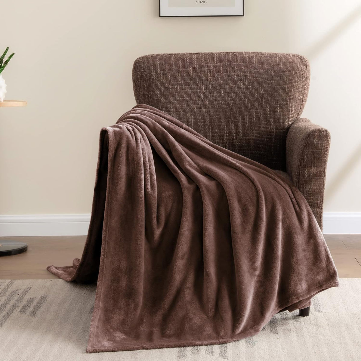 Fleece Blanket Soft Plush Throw for Couch Black 50"x60" - Colors A