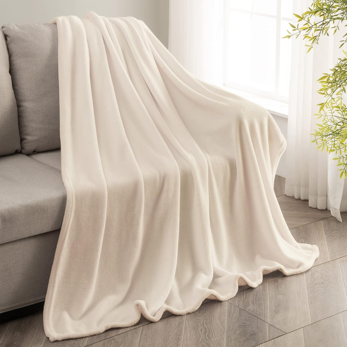 Fleece Blanket Soft Plush Throw for Couch Black 50"x60" - Colors A