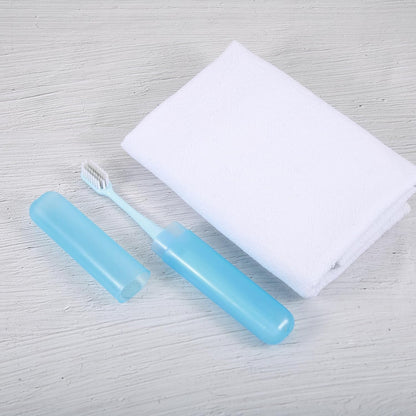 VOCOSTE 2 Pcs Toothbrush Travel Case, Plastic, Lightweight, Purple Blue, 7.48"x1.06"