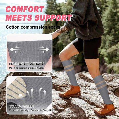 4 Pairs Compression Socks for Women Circulation-Best Support for Nurses,Running,Athletic,Travel