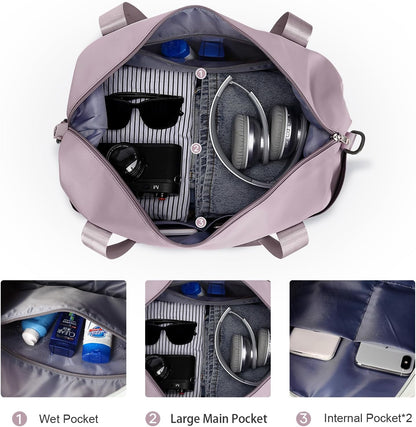 Travel Duffel Bag, Sports Tote Gym Bag, Shoulder Weekender Overnight Bag for Women - Colors A
