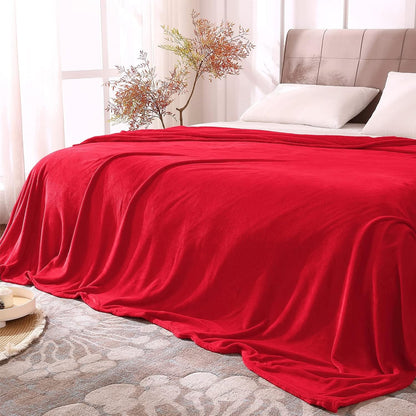 Fleece Blanket Soft Plush Throw for Couch Black 50"x60" - Colors A