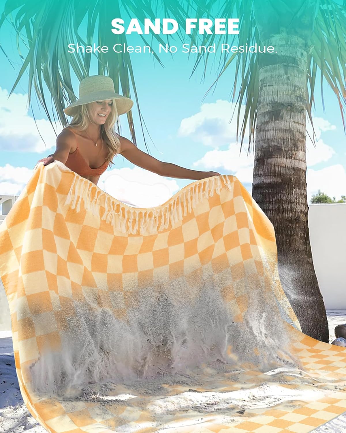 Antfuny Turkish Beach Towels Vacation Essentials Quick Dry Sand Free Oversized Bath Pool Swim Towel Extra Large XL Blanket Adult Travel Cruise Accessories Must Haves Clearance Stuff Necessities - Colors A