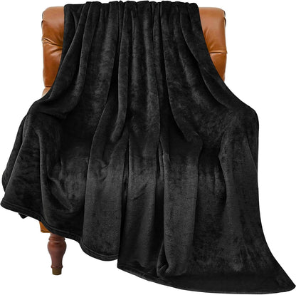 BEDELITE Fleece Blanket Black Throw Blankets for Couch & Bed, Luxury Plush Cozy Fuzzy Blanket 50x60 inches, Super Soft Warm Lightweight Throw Blanket for Travel Camping - Colors B