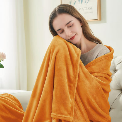 Fleece Blanket Soft Plush Throw for Couch Black 50"x60" - Colors A