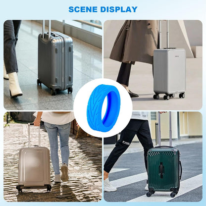 16Pcs Luggage Wheel Covers,Silicone Suitcase Cover for 2-2.4'' Spinner Wheel, Carry On Luggage Wheels Protector,Upgrade Suitcase Wheels Protective,Essential Travel Accessories (Black)