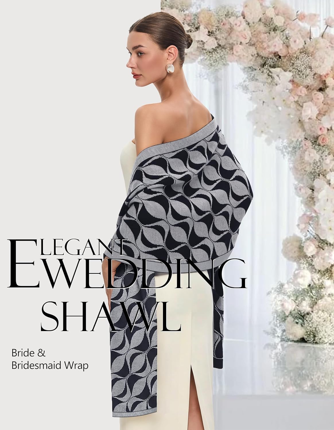 PULI Women's Pashmina Shawl Wraps for Evening Dress Large Scarf Blanket Long Wedding Bridal Winter Warm Shoulder Wrap - Colors A