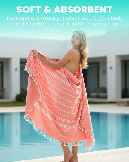 Antfuny Turkish Beach Towels Vacation Essentials Quick Dry Sand Free Oversized Bath Pool Swim Towel Extra Large XL Blanket Adult Travel Cruise Accessories Must Haves Clearance Stuff Necessities - Colors C