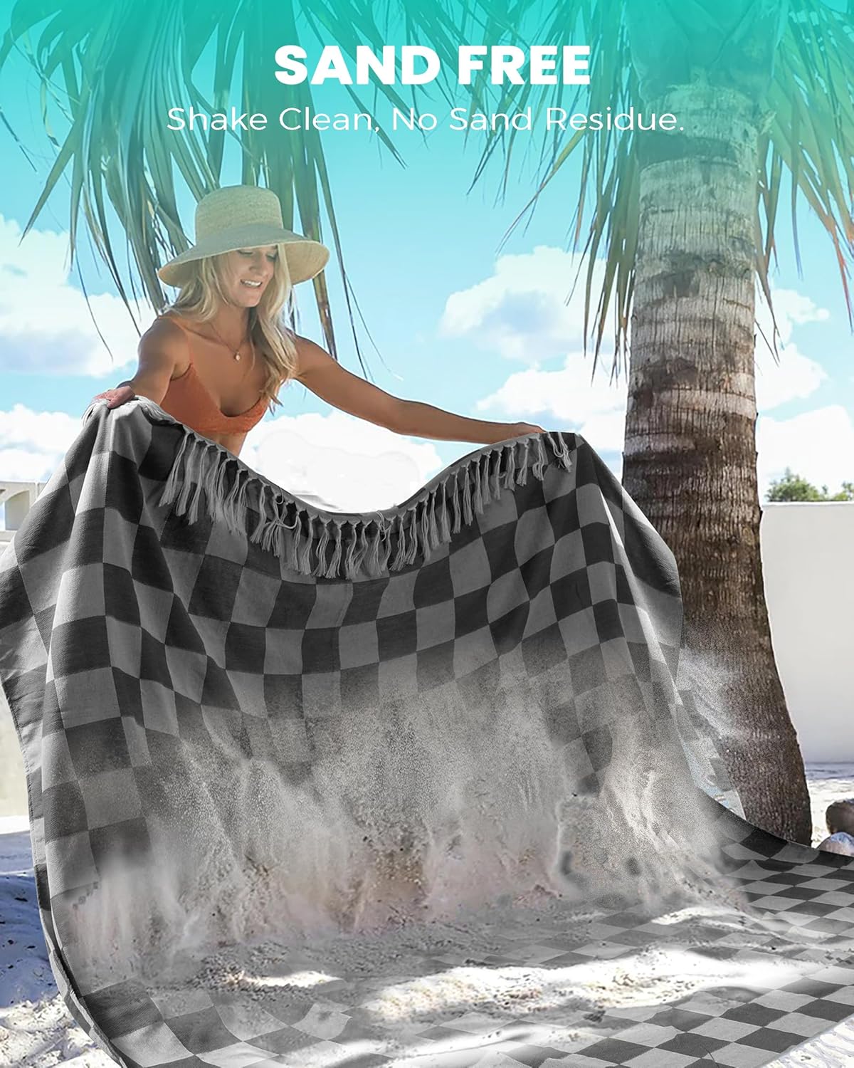 Antfuny Turkish Beach Towels Vacation Essentials Quick Dry Sand Free Oversized Bath Pool Swim Towel Extra Large XL Blanket Adult Travel Cruise Accessories Must Haves Clearance Stuff Necessities - Colors B