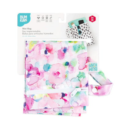 Bumkins Waterproof Wet Bag for Baby, Travel, Swim Suit, Cloth Diapers, Pump Parts, Pool, Beach, Gym Clothes, Toiletry, Hook to Stroller, Daycare, Zipper Reusable Wetdry Packing Pouch, Jungle
