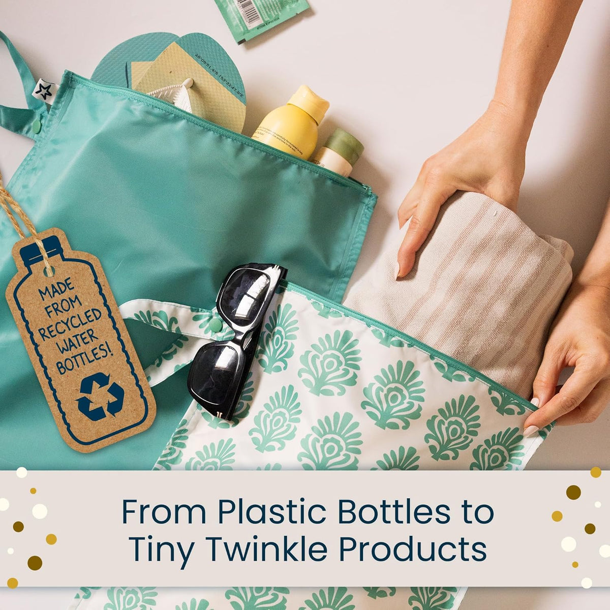 Tiny Twinkle Mess Proof Wet Bags | Reusable Waterproof Wet Bags for Swimsuits | Baby Clothes | Travel & Diaper Bag (Pink, Brown Checkers) - Colors A