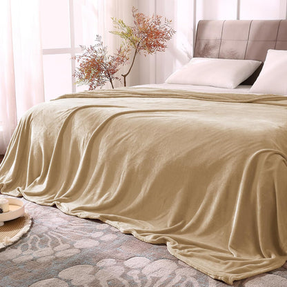 Fleece Blanket Soft Plush Throw for Couch Black 50"x60" - Colors A