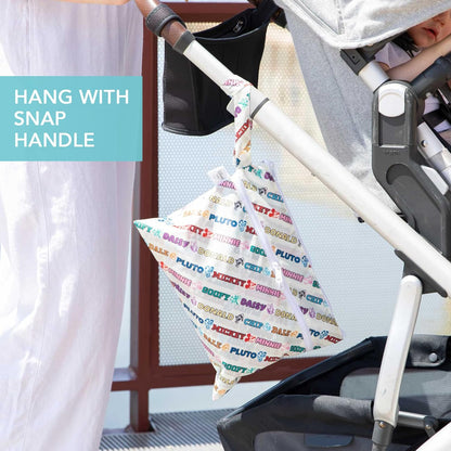 Bumkins Waterproof Wet Bag for Baby, Travel, Swim Suit, Cloth Diapers, Pump Parts, Pool, Beach, Gym Clothes, Toiletry, Hook to Stroller, Daycare, Zipper Reusable Wetdry Packing Pouch, Jungle