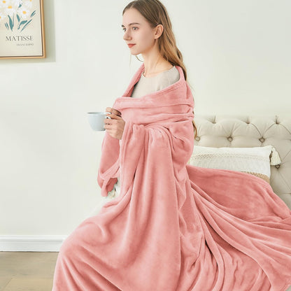 Fleece Blanket Soft Plush Throw for Couch Black 50"x60" - Colors A