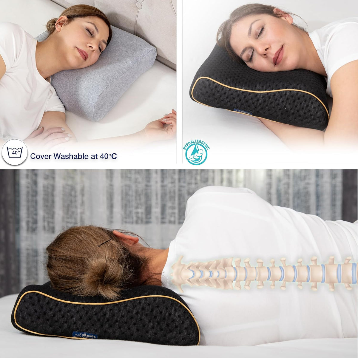 Travel & Camping Comfortable Memory Foam Pillow – Easy to Carry Portable Bag – Temperature Regulating Pillow Case