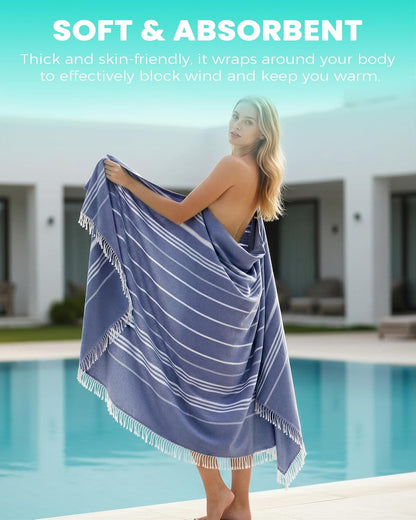 Antfuny Turkish Beach Towels Vacation Essentials Quick Dry Sand Free Oversized Bath Pool Swim Towel Extra Large XL Blanket Adult Travel Cruise Accessories Must Haves Clearance Stuff Necessities - Colors B