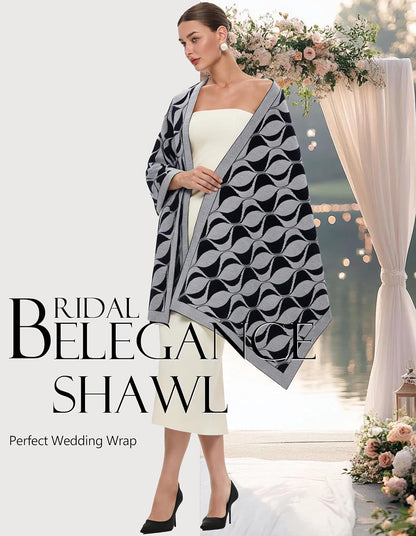 PULI Women's Pashmina Shawl Wraps for Evening Dress Large Scarf Blanket Long Wedding Bridal Winter Warm Shoulder Wrap - Colors A