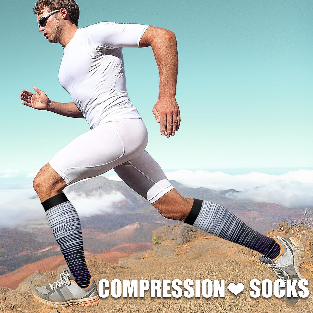 Laite Hebe 3 Pack Medical Compression Sock-Compression Sock For Women and Men Circulation -Best for Running,Nursing,Athletic Sports